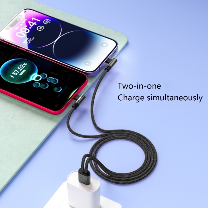 SK Angled USB E Type C Carregamento Rápido 5A Velocidade Rápida Cabeça Dupla Para Vários Dispositivo