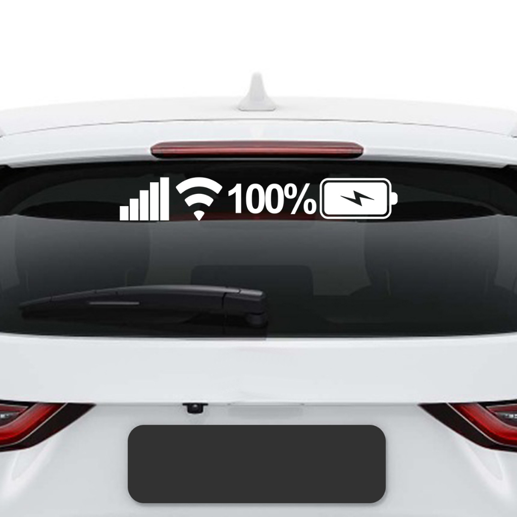 Adesivo Celular Bateria Cheia Sinal Wifi Criativo Iphone Area 4g Carro Rebaixado Dub Style