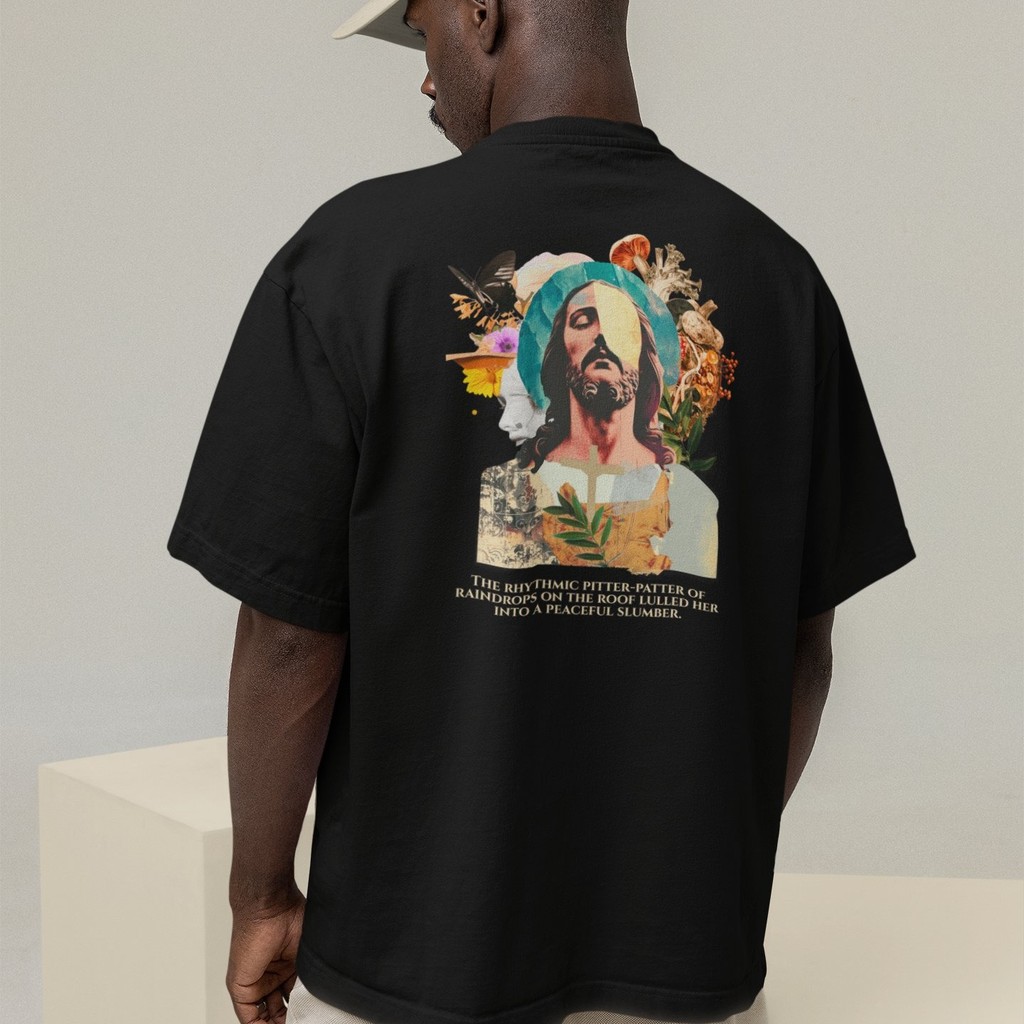 Camiseta Oversized Plus Size Cristã Católica Gola Alta Streetwear Algodão JESUS 405
