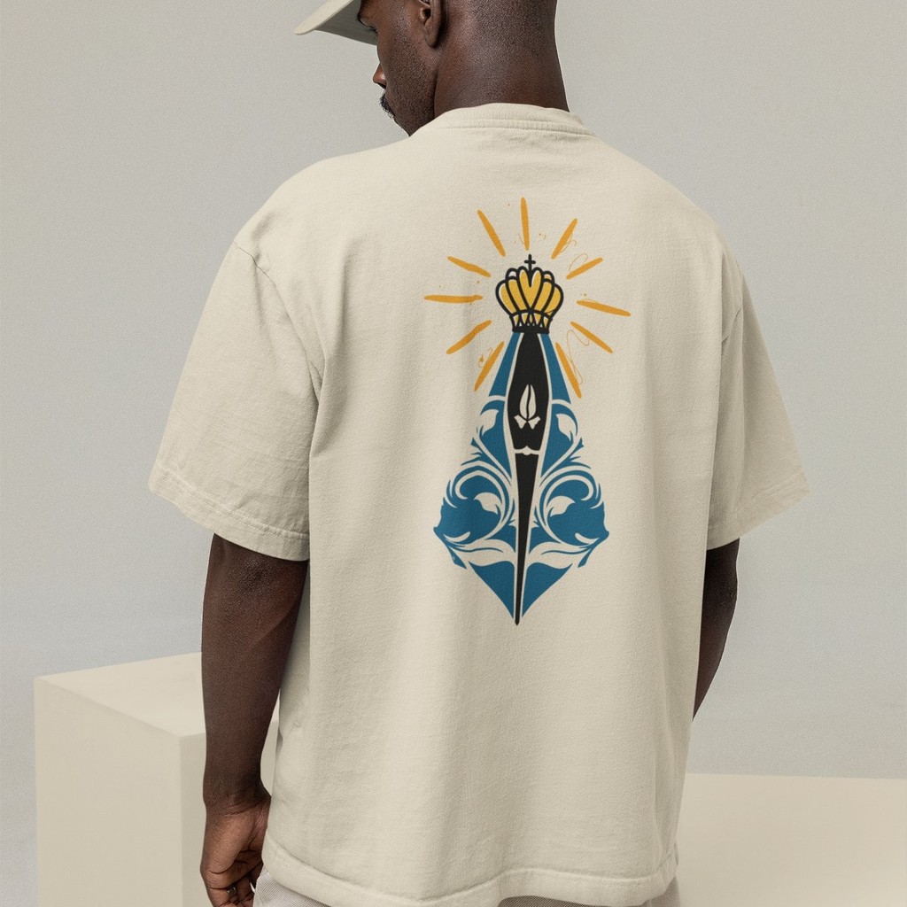 Camiseta Oversized Plus Size Cristã Católica Gola Alta Streetwear Algodão NOSSA SENHORA  APARECIDA
