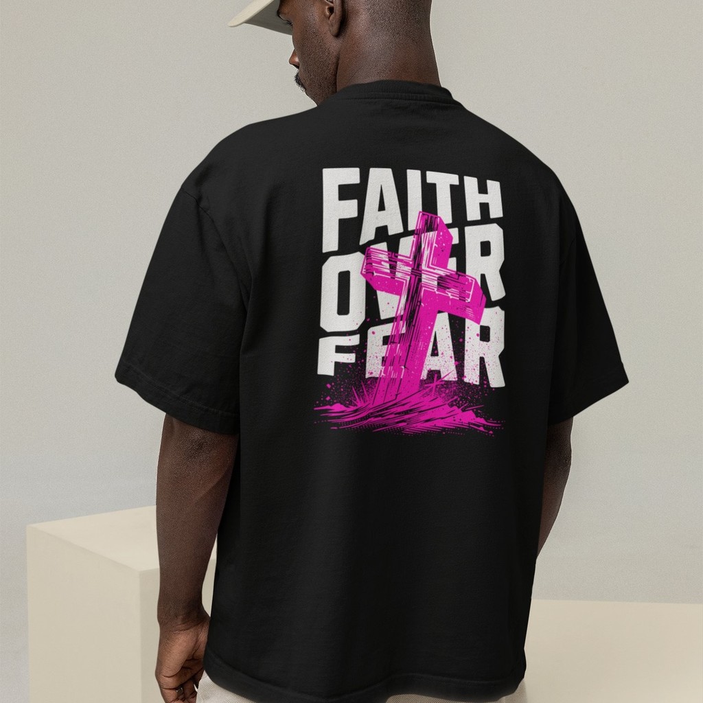 Camiseta Oversized Plus Size Cristã Católica Gola Alta Streetwear Algodão CRUZ 371