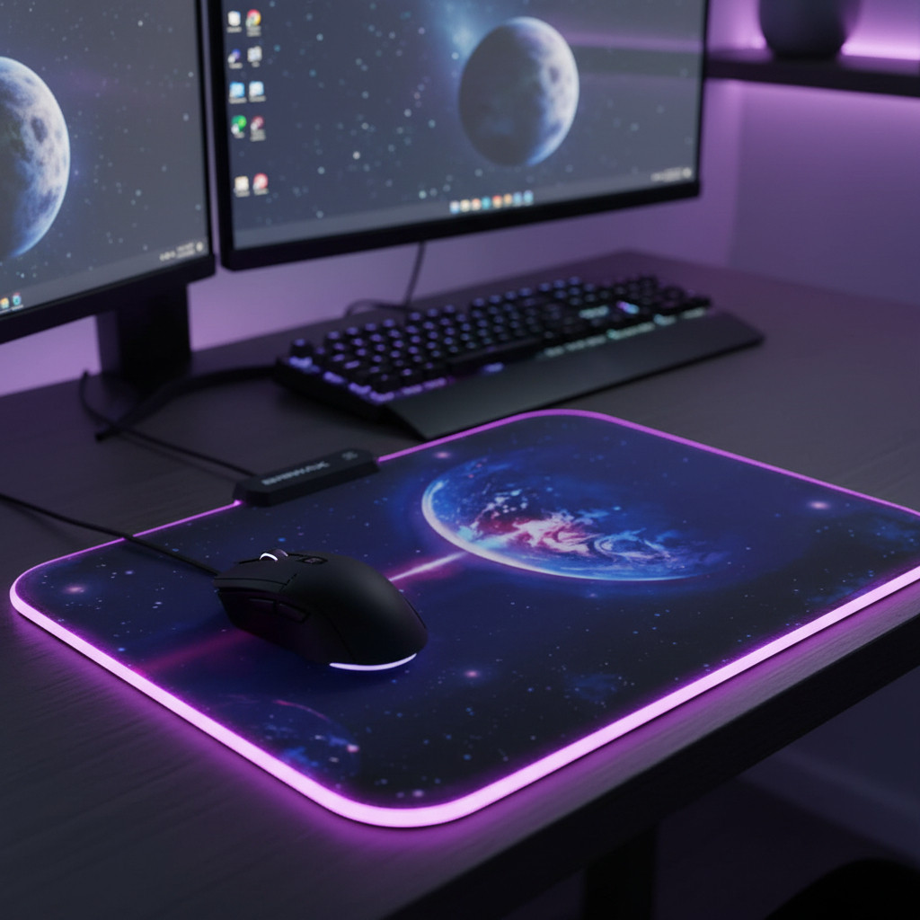 Mouse Pad Gamer Iluminado Led Rgb 35x25cm Speed Micro Fibra