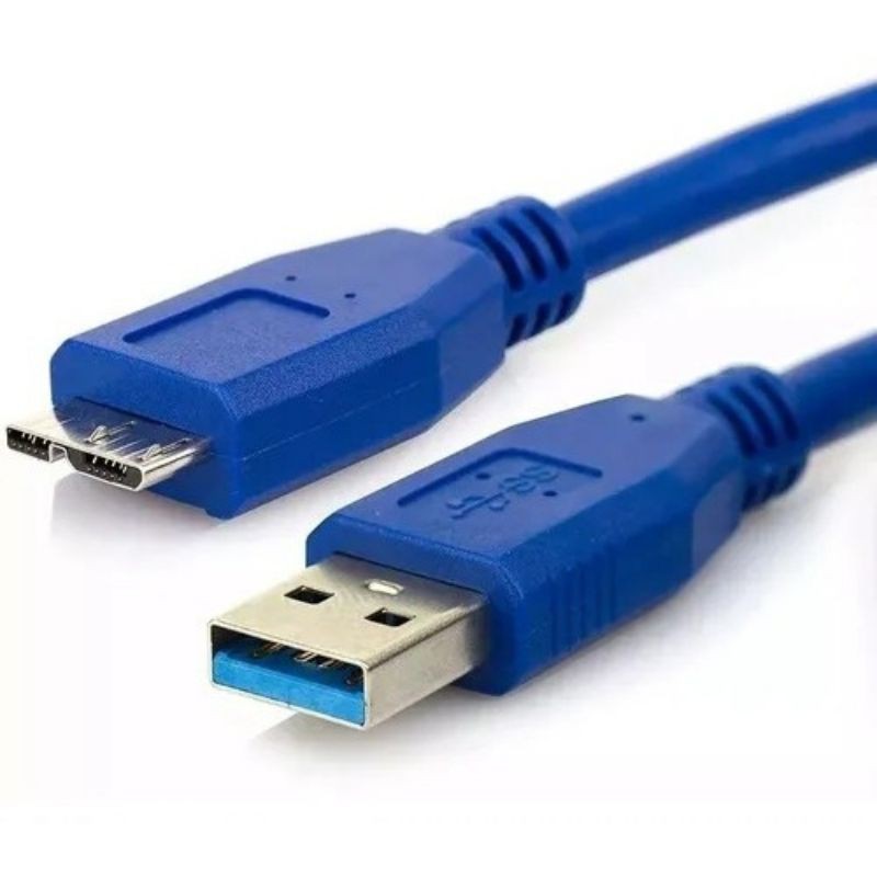 Cabo Usb 3.0 Para Hd Externo Micro-B Azul Super Speed