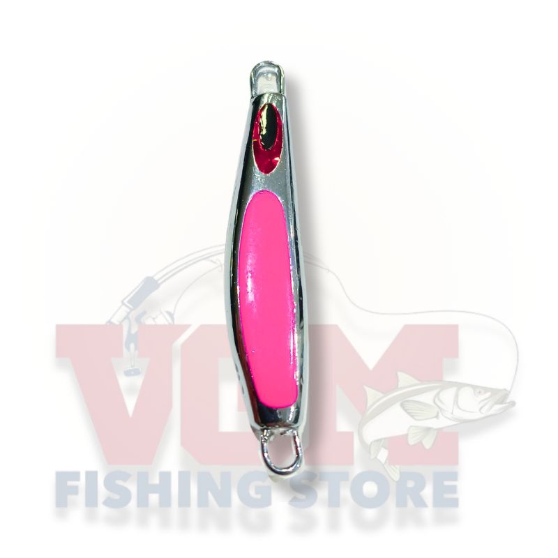 CROMER JIG BABITONGA CROMADO C/ ROSA | MICRO JIGGING | METAL JIG | SLOW | SPEED | ISCA ARTIFICIAL