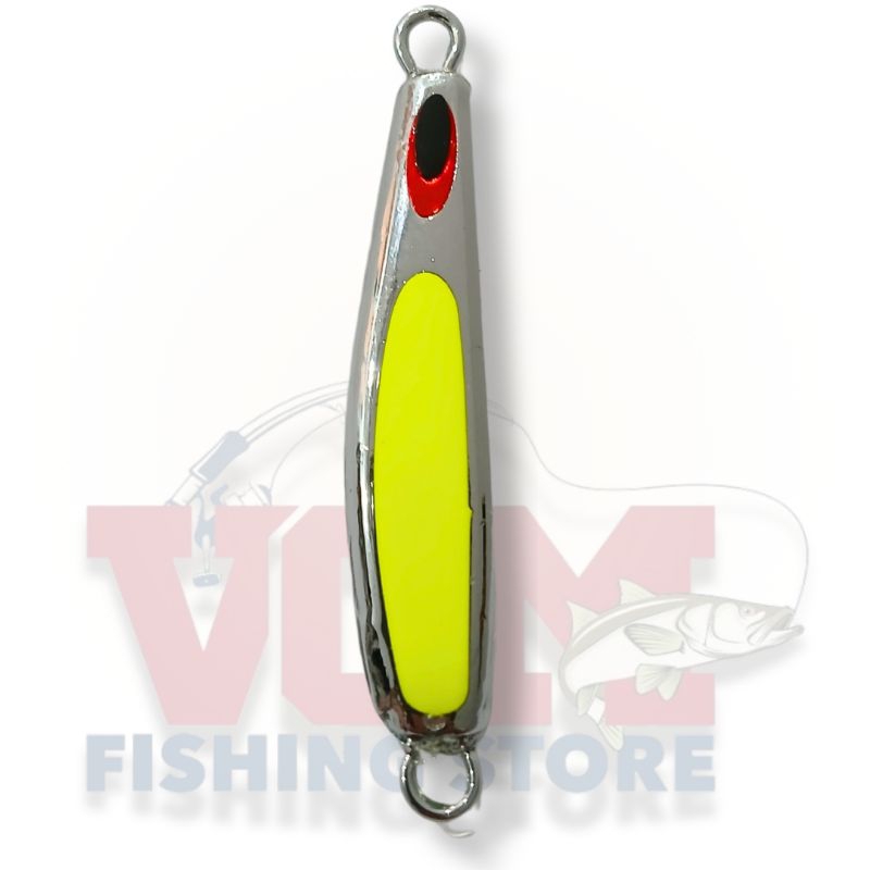 CROMER JIG BABITONGA CROMADO C/ AMARELO | MICRO JIGGING | METAL JIG | SLOW | SPEED | ISCA ARTIFICIAL