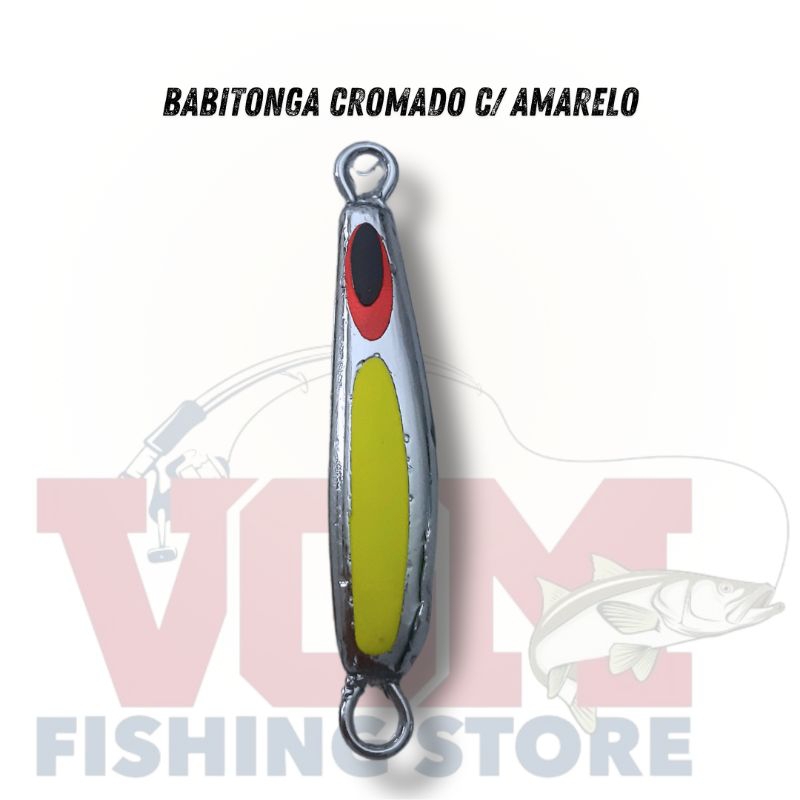 CROMER JIG BABITONGA CROMADO C/ AMARELO | MICRO JIGGING | METAL JIG | SLOW | SPEED | ISCA ARTIFICIAL