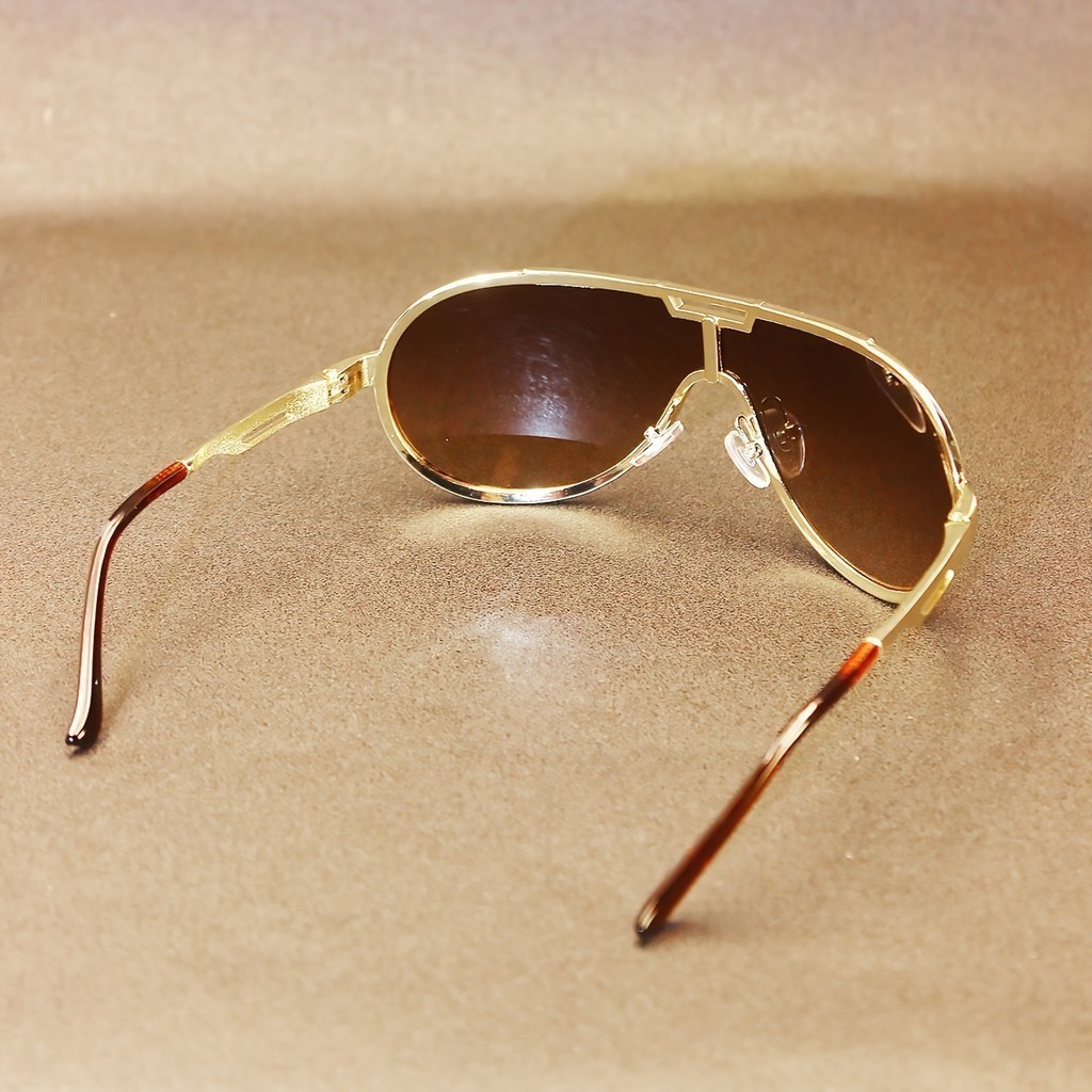 Fashion Trendy Y2K Oversized Metal Sunglasses - For Outdoor Cycling, able Street Snap Slimming Face Sunglasses *&*&&&-&&