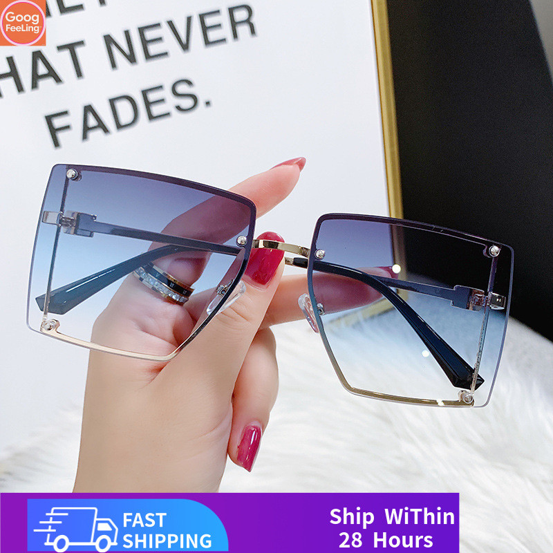 [ Free Shipping]New trendy sunglasses, fashionable metal frame, square-shaped, for sun protection, street style, travel,