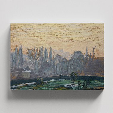 Quadro Canvas Winter Landscape with Evening Borda Infinita 40x60cm