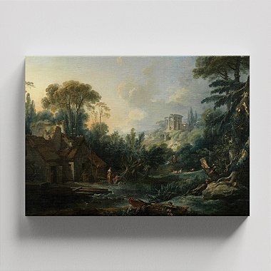 Quadro Canvas Landscape with a Water Mill Borda Infinita 40x60cm