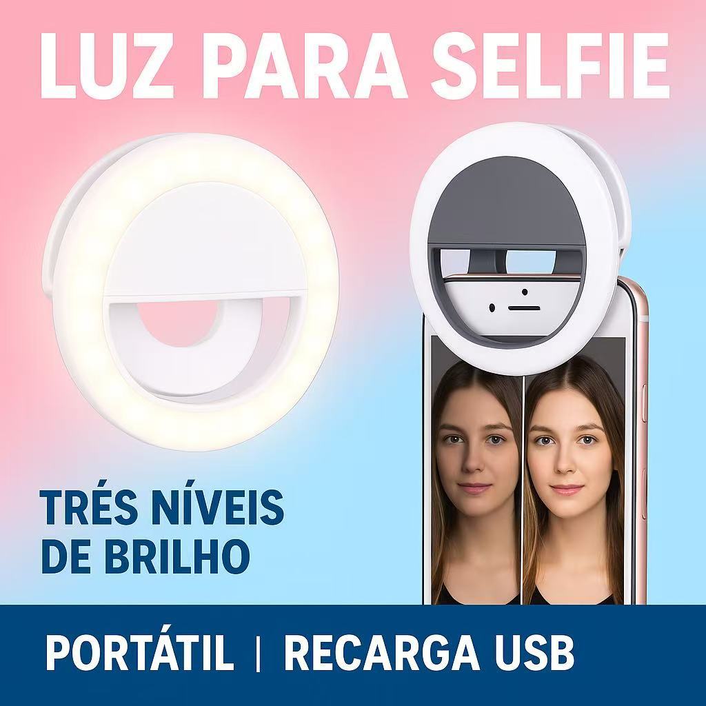 Flash Para Celular Luz Mini Ring Light Clipe Anel Led Selfie
