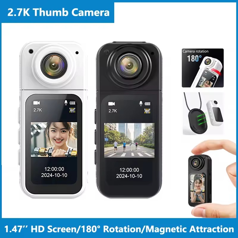 2.7K 180 ° Câmera Esportiva Mini Cam Thumb 1.4 Polegadas WiFi De Ação Para Gravador De Ciclismo A Motor Ao Ar Livre Pet