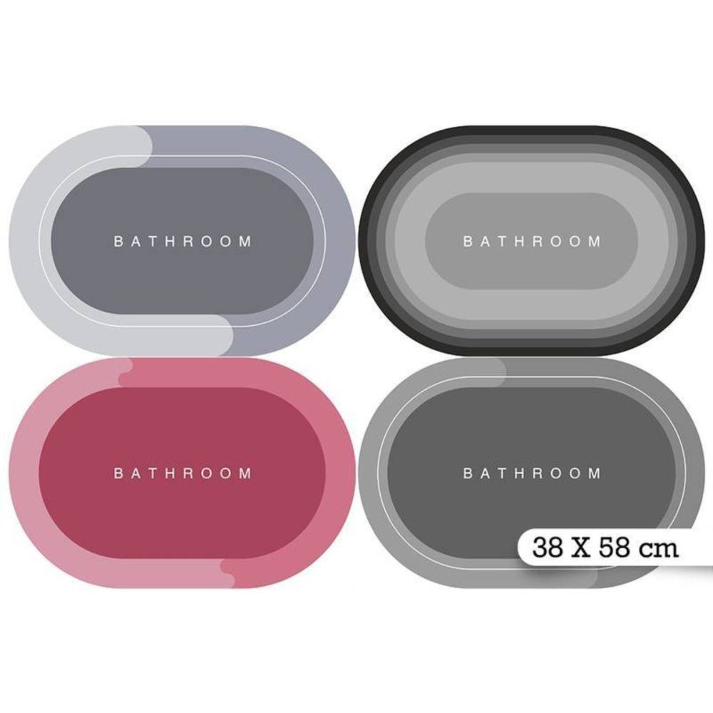 Tapete Antiderrapante Oval Modelos Banheiro Box Segurança Conforto Piso Úmido Lavável Prático Casa