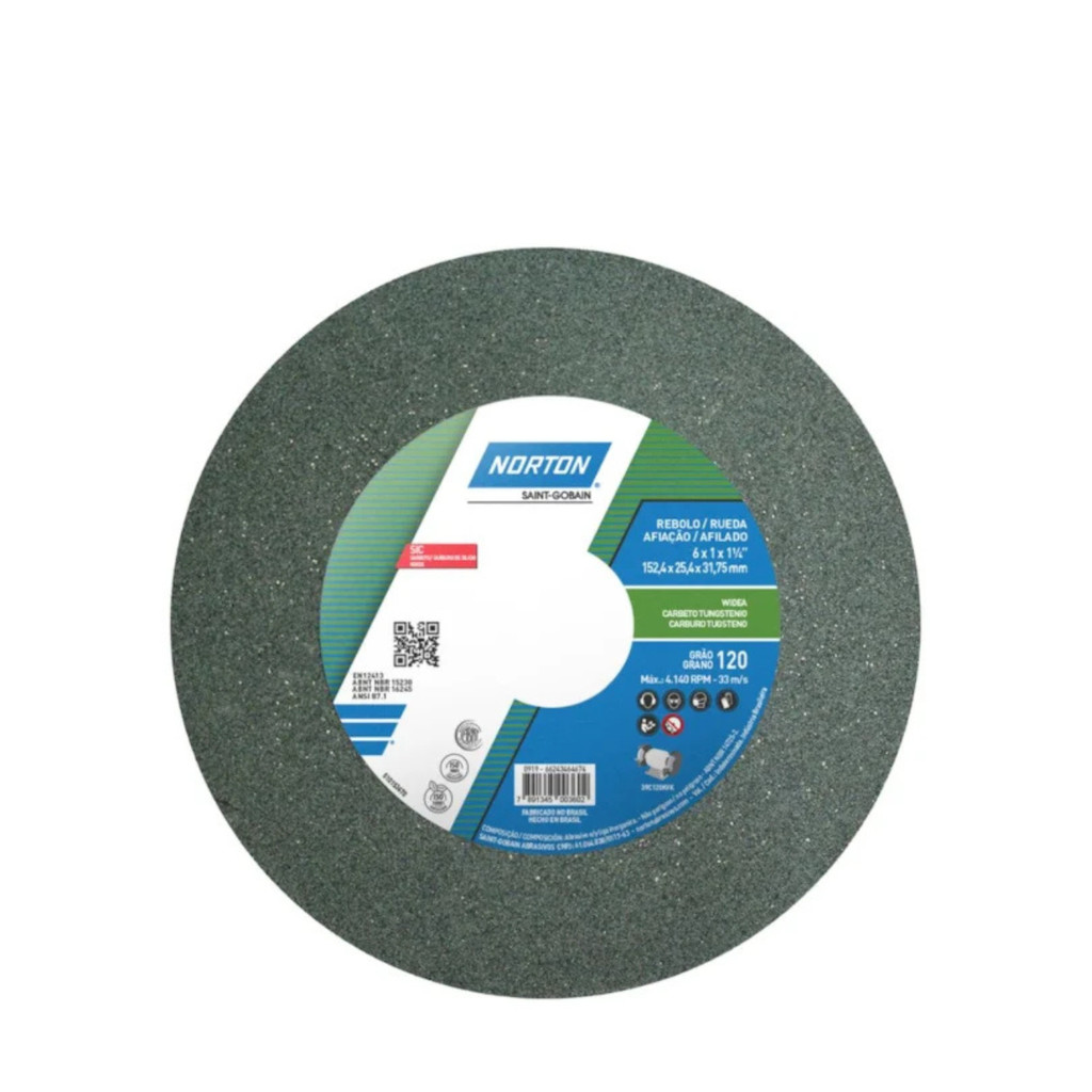 Rebolo de widea 6x1 x 1.1/4 Grao 120 Norton