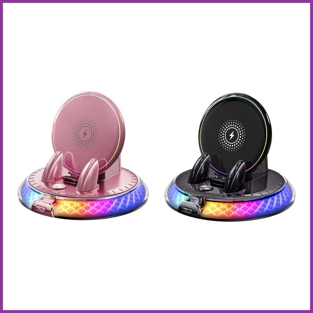 Carregador Sem Fio Para Carro , Suporte Giratório De 360 Graus Com Luz Rgb , Carregamento , Montagem De Telefone lameint