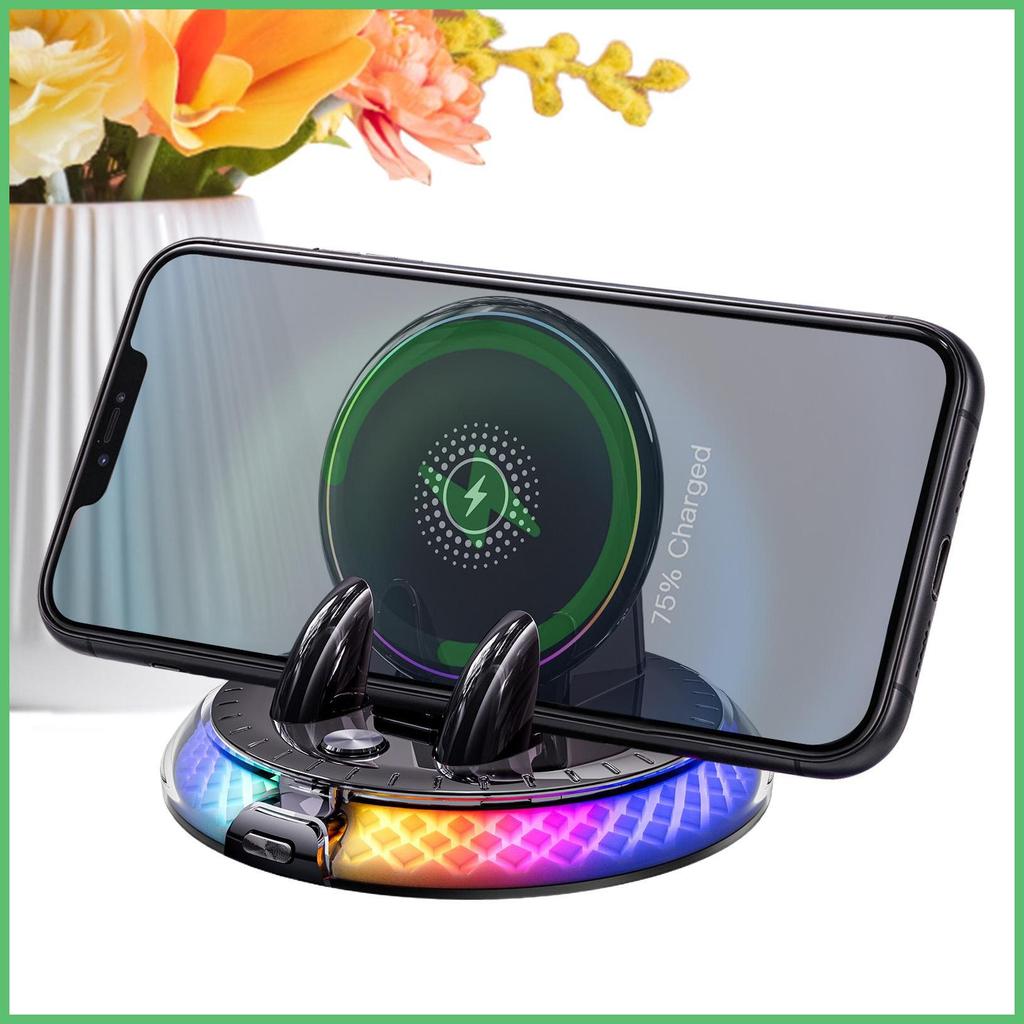 Carregador De Montagem Para Carro Suporte Giratório De 360 Graus Com Luz Rgb De Telefone Painel Caminhão Veículo Auto de