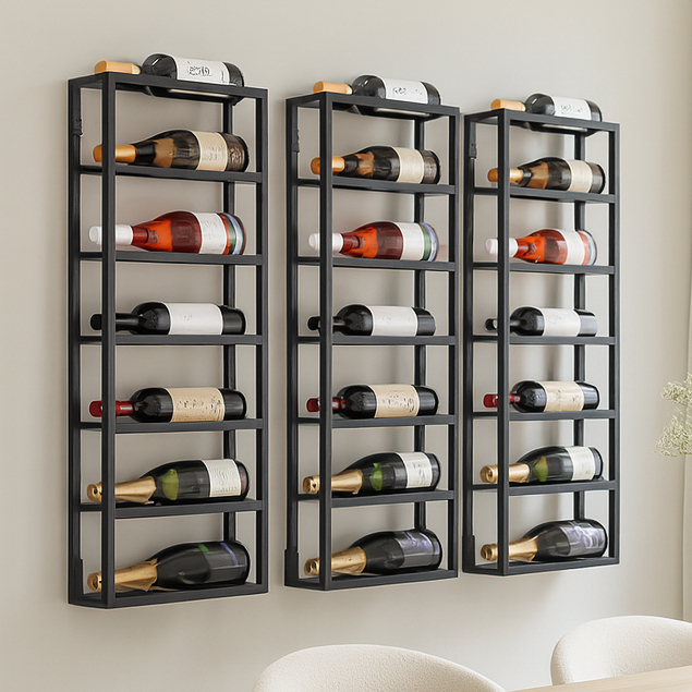Bar Mini Adega 24 Garrafas De Parede Suspensa Estilo Industrial Barzinho Prateleira Para Bebidas