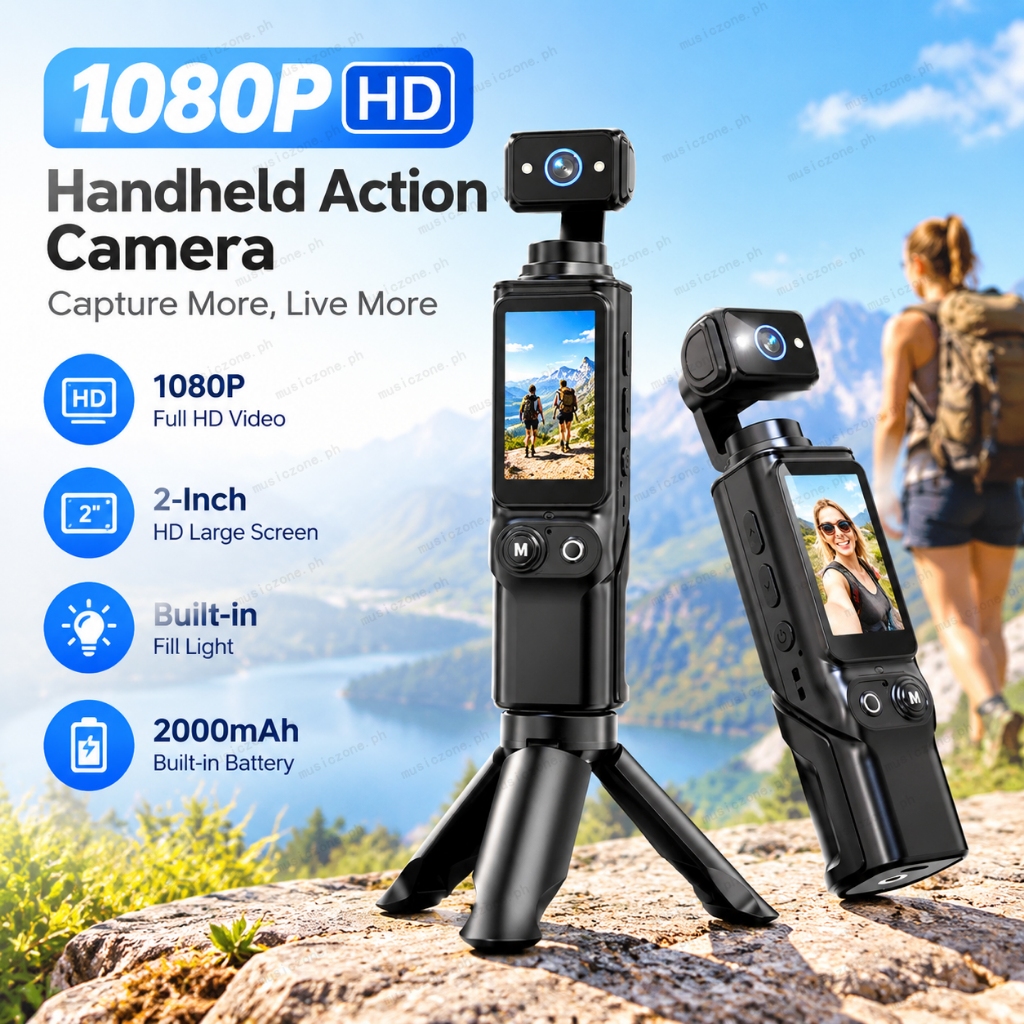 Câmera De Ação Vlog Portátil Tela HD De 2.0 Polegadas 270 ° Lente Giratória Com Mini Tripé Para Gravação Em Viagens Ao A