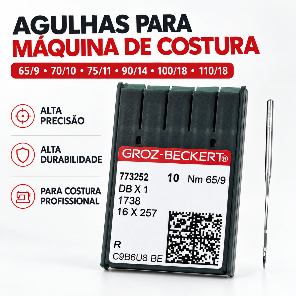Agulhas De Máquina De Costura Groz-Beckert DBx1 Para Acessórios Industriais De Ponto Fixo DB * 1 16x257 JUKI BROTHER Com