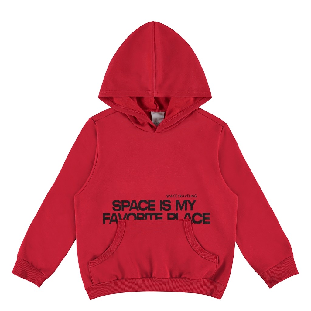 BLUSÃO INFANTIL MENINO SPACE TRAVELING EM MOLETOM FLANELADO MALWEE KIDS VERMELHO
