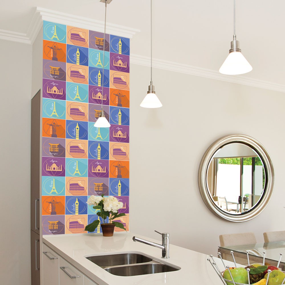 KIT Adesivos de Azulejos Traveling Wonders