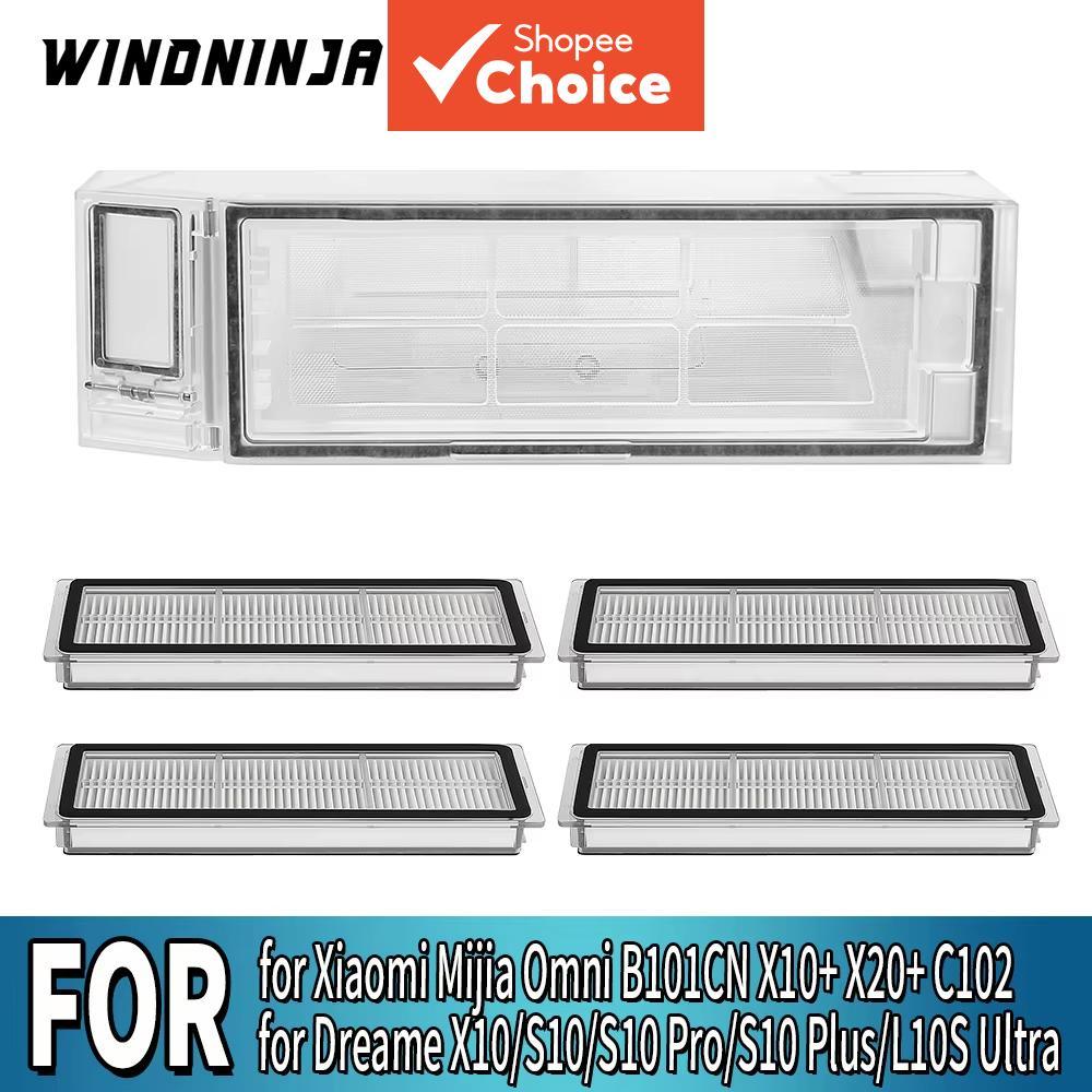 Caixa de pó com filtro Hepa para Xiaomi Mijia Omni B101CN X10+ X20+ para Dreame X10/S10/S10 Pro/S10 Plus/L10S Ultra -