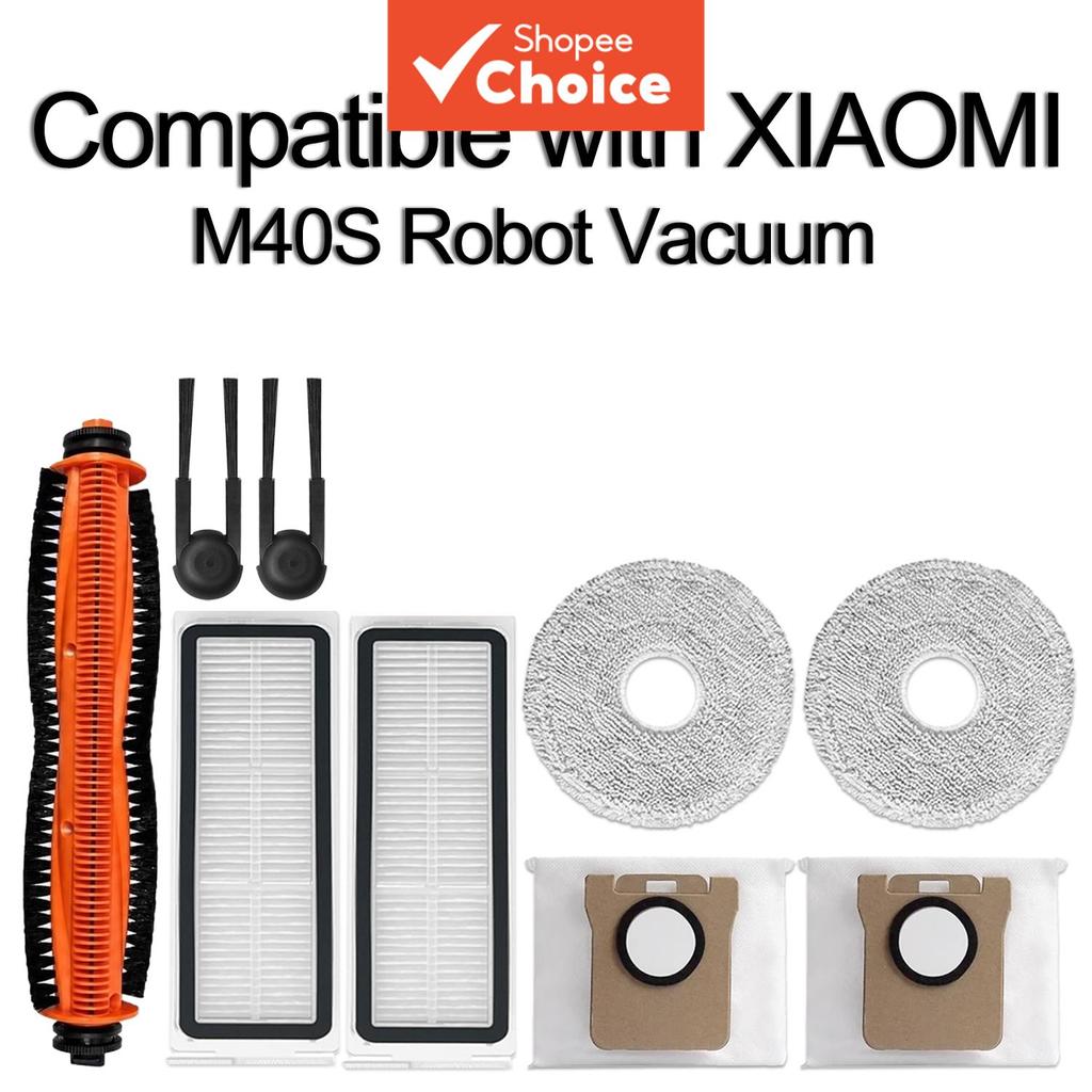 Compatível com Xiaomi Mijia M40S OV31CN, rolo principal de três cortes, escova lateral de bordas, pano de esfregão de