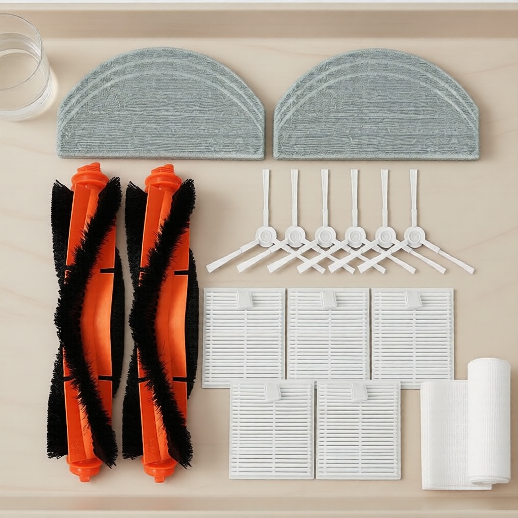 Kit de Acessórios: Escovas, Mopas e Filtros para Aspirador Robô Xiaomi E10 E12 Mijia 3C Plus
