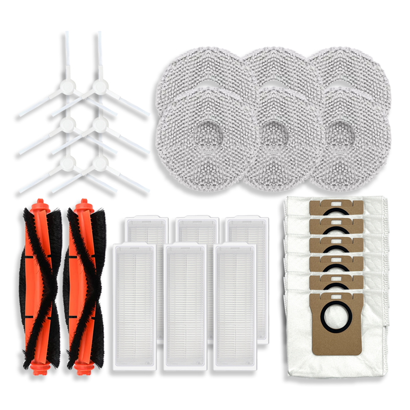 Kit de Peças Substituíveis para Robô Aspirador Xiaomi Mijia M30 Pro C107: Pano de Esfregão, Sacos de Pó e Escova Lateral