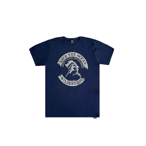 Camiseta Masculino Com Estampa The Ocean Com Peix Espada Tecido Premium 100% Algodão