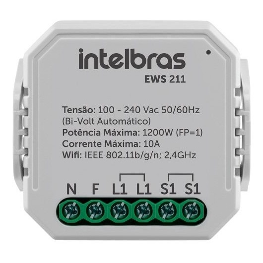 Mini Controlador Smart Wi-Fi Intelbras EWS 211: Embutir, App, Voz e Rotinas