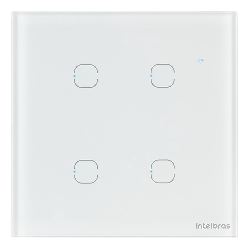Interruptor Smart WiFi Touch 4 Teclas Intelbras EWS 1004: Controle por Voz e App