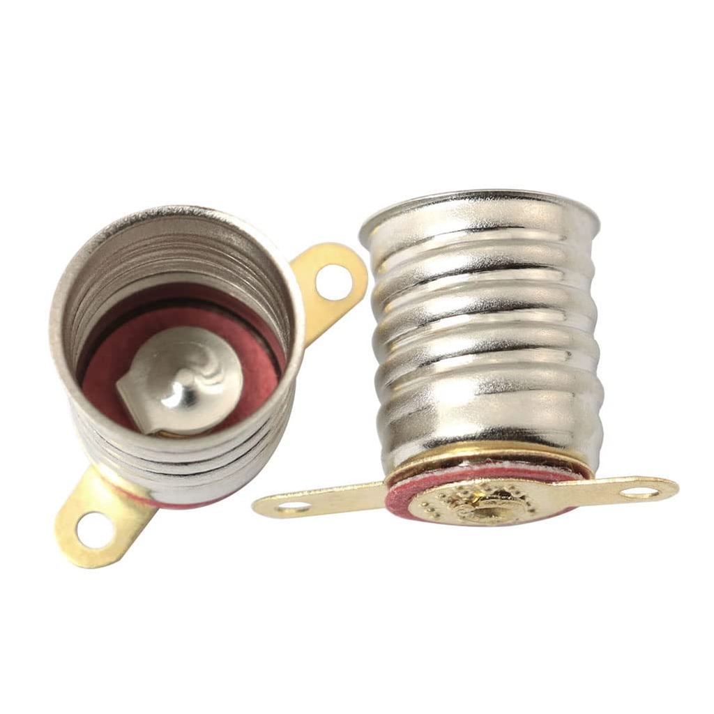 MEETOOT 10pcs E10 Mini LED Bulb Socket Student Physics Experiment Screw Base Small Bulbs Holder with Mounting Bracket, S