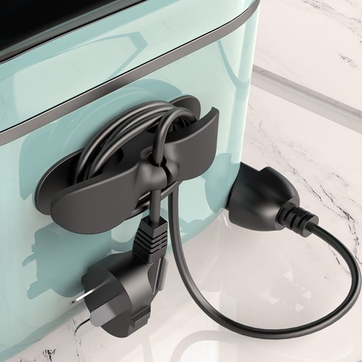 kit 2 Suporte Preta Do Cabo Clipe Universal O Invólucro Cord Organizador Para Cabos De Armazenamento De Mixer Liquidificador