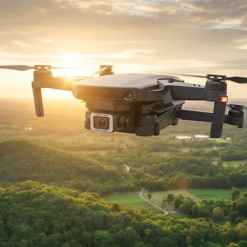 Drone Dobrável com Câmera HD e 2 Baterias Recarregáveis Profissional Bateria Recarregável Preto