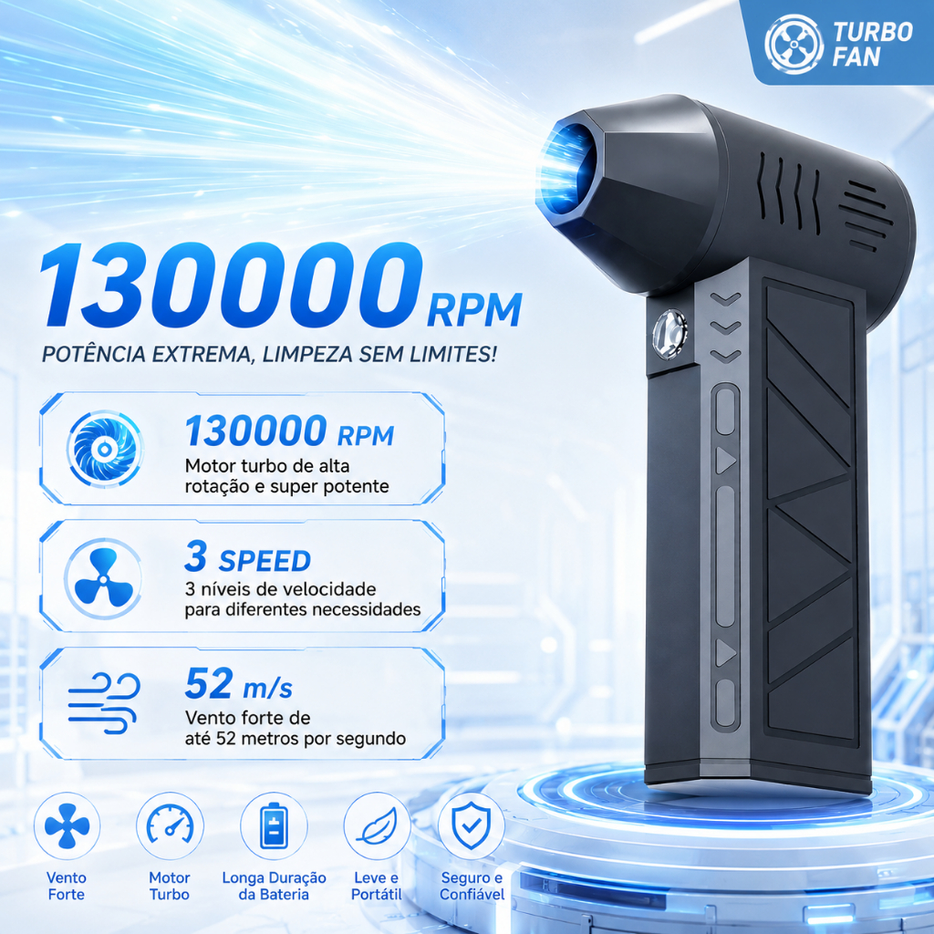 Turbo Air Blower Fan 130000 Portable Wireless Rpm
