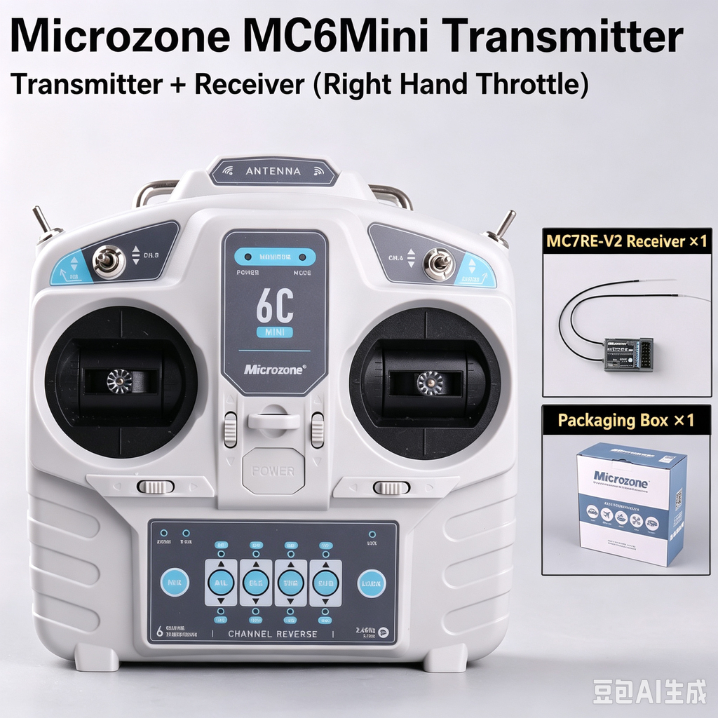 MC6C 2.4G 6CH Controlador Transmissor Receptor Sistema De Rádio Para Avião RC drone multirotor Helicóptero Carro Barco