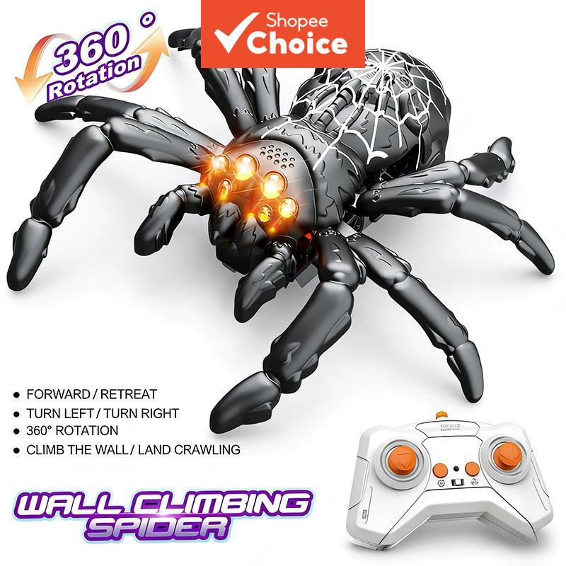 Conjunto de Aranha e Lagarto de Parede Recarregável RC, Brinquedo de Réptil Controlado por Rádio com Giro 360° para