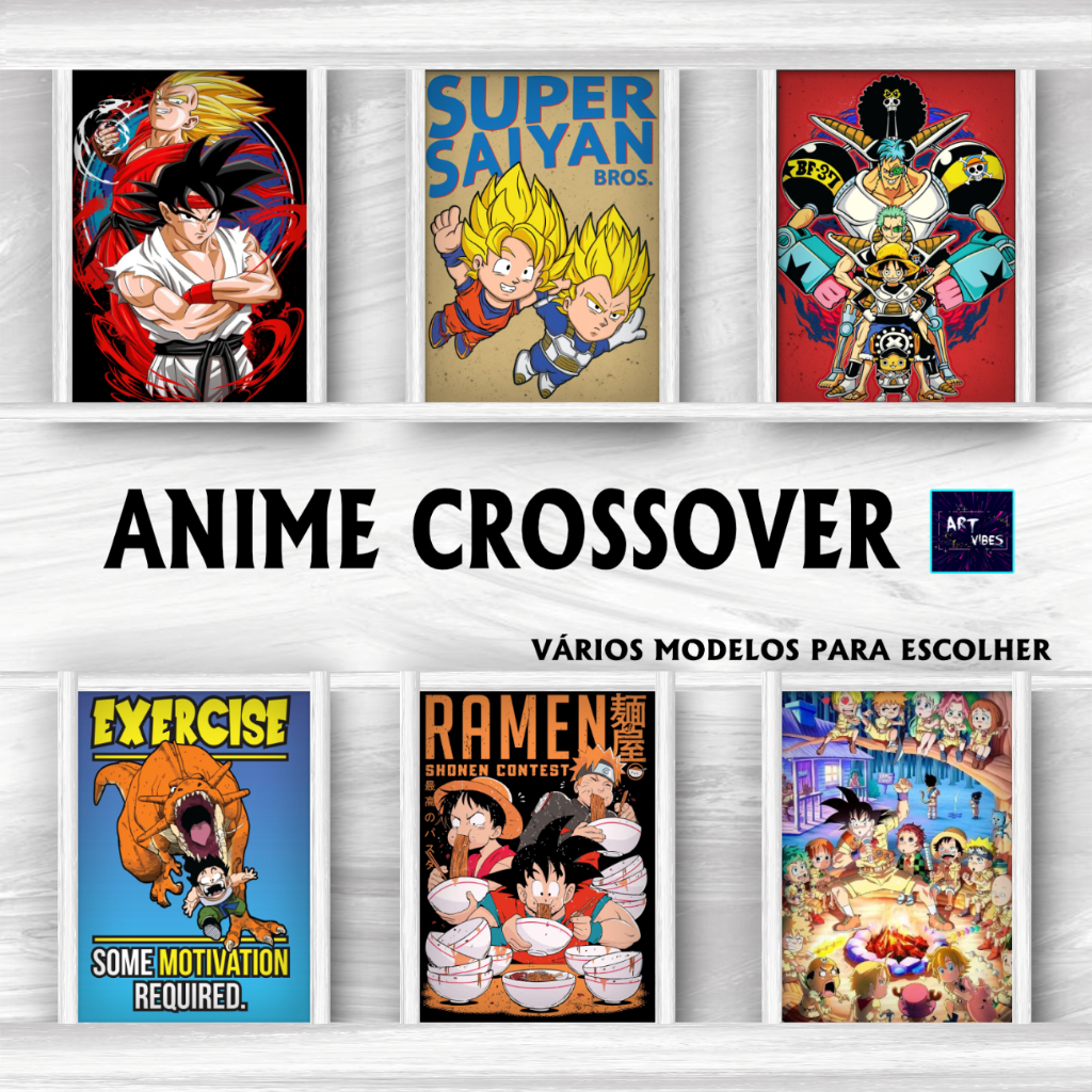 Kit Placas Decorativas Quadros Goku Luffy Naruto Dragon Ball One Piece Anime Geek