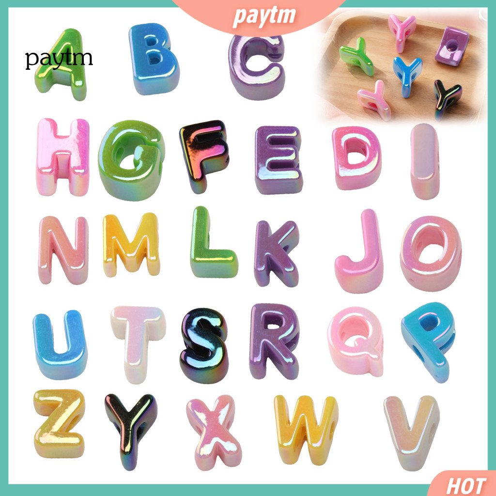 Colorful Letter Charms Big Alphabet Beads 5pcs Acrylic Bubble Spacer for Diy Jewelry Making and Craft Projects – for B
