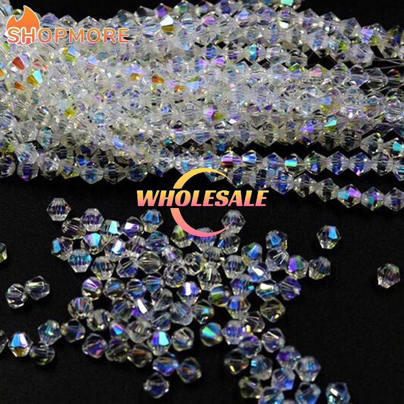 [Preço Por Atacado] 3/4/5/6MM Cristal Transparente AB Contas De Coloridas Cystal Beads/Bicone Loose Bead For Jewelry