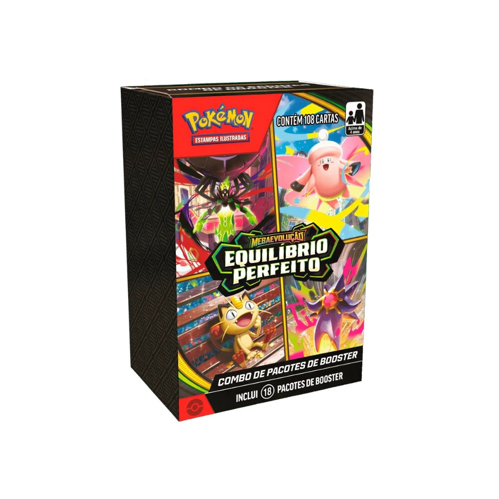 Box Mini Display Pokémon Equilíbrio Perfeito Com 18 Packs