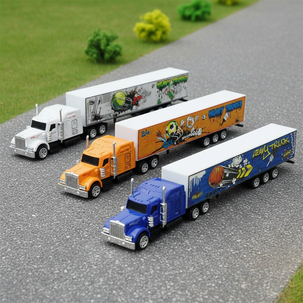 Mini Diecast Liga Modelo de Carro Tanque Brinquedo Veículo de Engenharia Brinquedos de Caminhão de Contêiner para