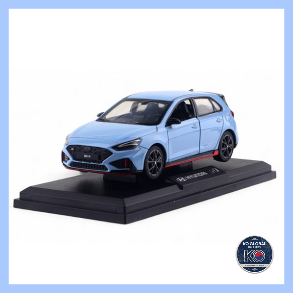 [Coréia] 🇰🇷 Hyundai i30 N Diecast Mini Car 1 : 38 Com Expositor/Desempenho Azul Pull-Back Hot Hatch Toy i30N