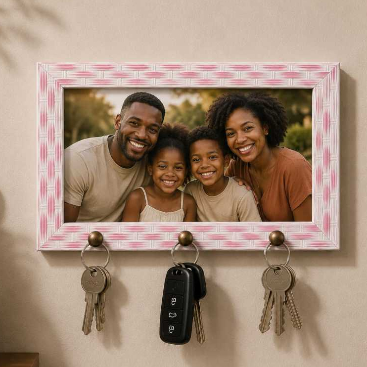 Porta Chaves Horizontal Decorativo Moldart com Porta Retrato 15x21