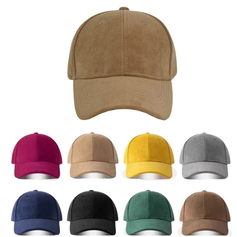 Imitação De Camurça Cor Sólida Hardtop Boné De Beisebol Minimalista Cordeiro Veludo Duckbill Esportes Ao Ar Livre Com Bo