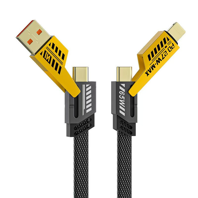 1.2M PD 65W 27W 4 Em 1 Cabo De Dados USB C De Carga Rápida Compatível Com IPhone Samsung Xiaomi IPad Laptop