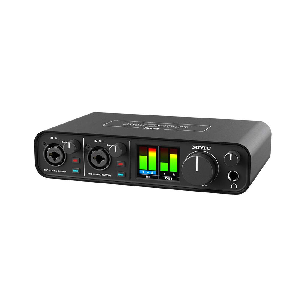MOTU M2 interface de áudio USB com 2 entradas e 2 saídas, produto oficial no Japão, USB-DAC, para jogos, compatível com iPhone/iPad, streaming de canto, conexão de guitarra, software DAW e efeitos incluídos