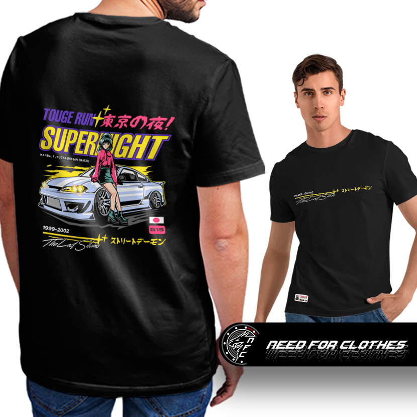 Camiseta Nissan Silvia S15 Touge Drift JDM Street Racing Turbo Initial D Super Night