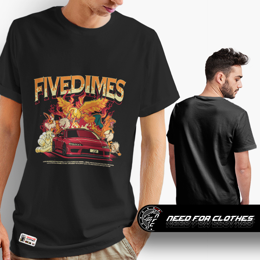 Camiseta Nissan Silvia S15 SR20DET JDM Tuning Pokémon Fogo Charizard Moltres Street Culture